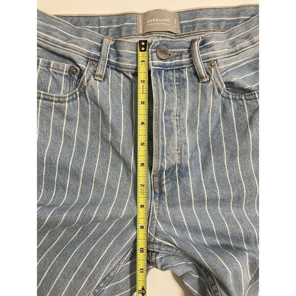 Everlane The 90s Cheeky Straight Jeans Pinstripe Size 25 Ankle Button Fly - Picture 5 of 8